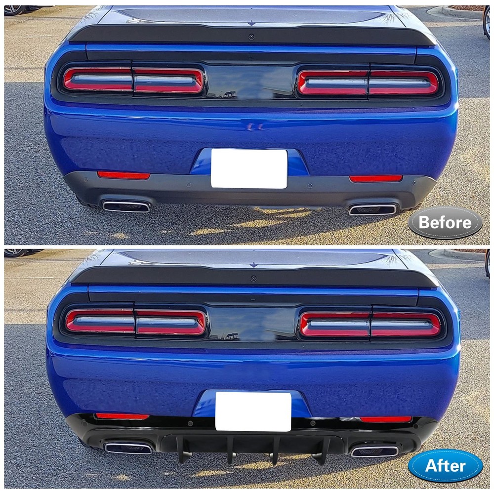 2015-2023 挑战者后扩散器光泽黑色 PP V3 风格 4 件套