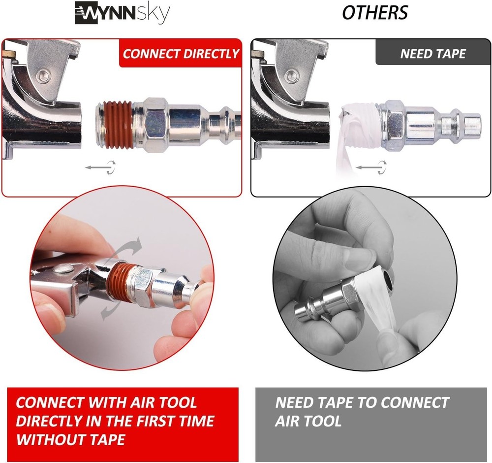 Efficient Air Tool Kit: 200PSI Compressor with 25ft Nylon Hose for All Projects