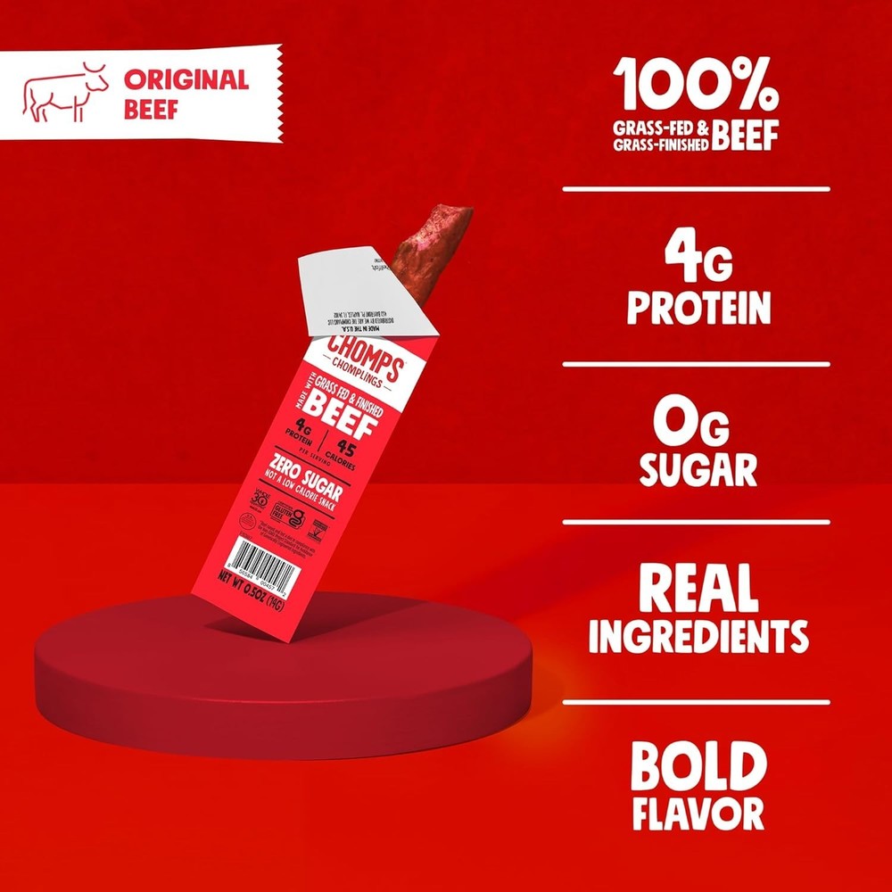 Guilt-Free Snacking: 24-Pack Grass-Fed Beef Jerky Sticks 0.5oz