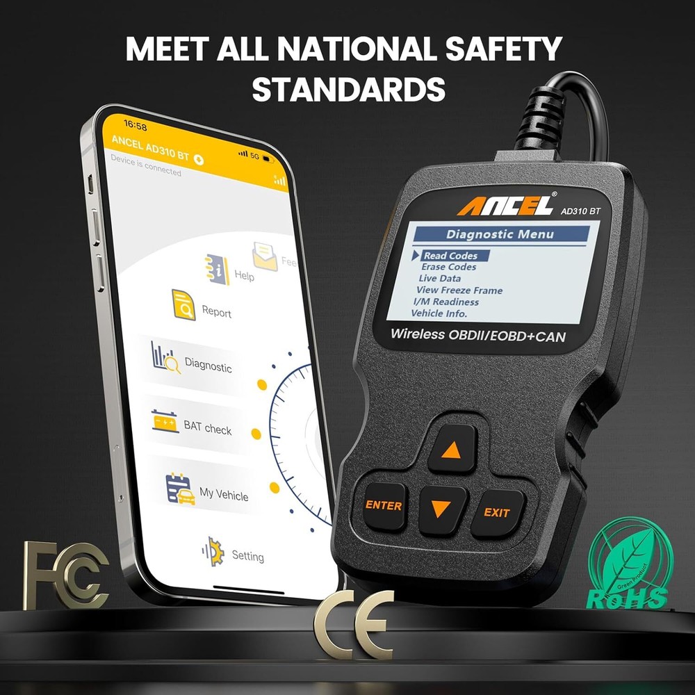 AD310 BT Bluetooth OBD2 Scanner Code Reader Engine 2024 ANCEL for iOS Android
