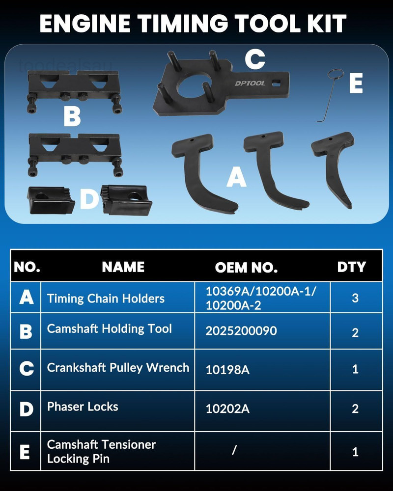 Camshaft Phaser Timing Chain Tool Kit Holding 9PC