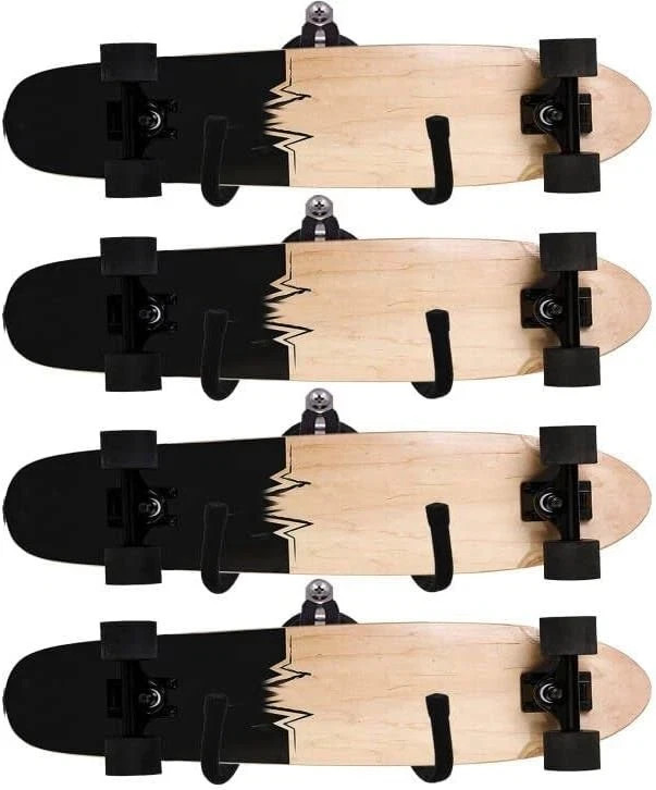 Skateboard Wall Rack Storage, Holds 4 Boards, Longboard Wall Display Tool