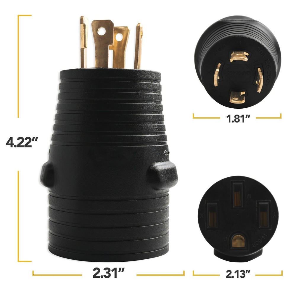 50AMP 120V L14-30P to 14-50R Generator Plug Adapter – Heavy Duty