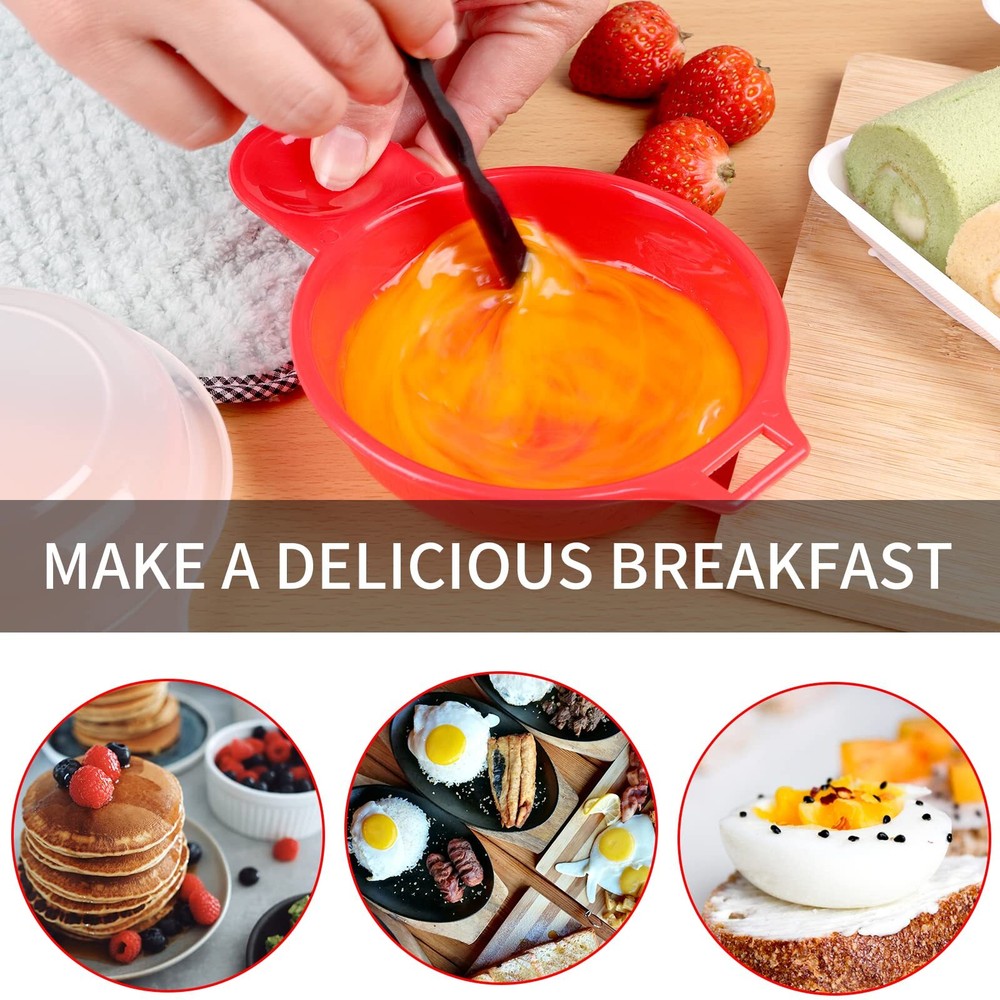 2 Pack Microwavable Non-Stick Omelet Maker Egg Cooker Pancake Mold Egg Roller