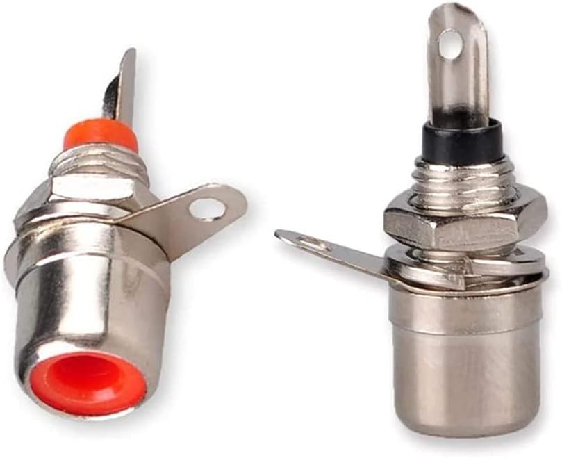RCA Female Socket Connector, Chassis Panel Mount Adapter for Amplifier Audio...