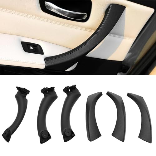 Interior Pull Door Handle Set Compatible with 3 Series E90 E91 323i 325i Black
