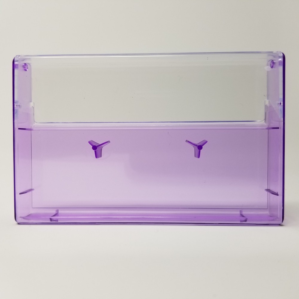 5 Cassette Tape Cases: Clear Front + Purple Tint Back - Empty Plastic Boxes