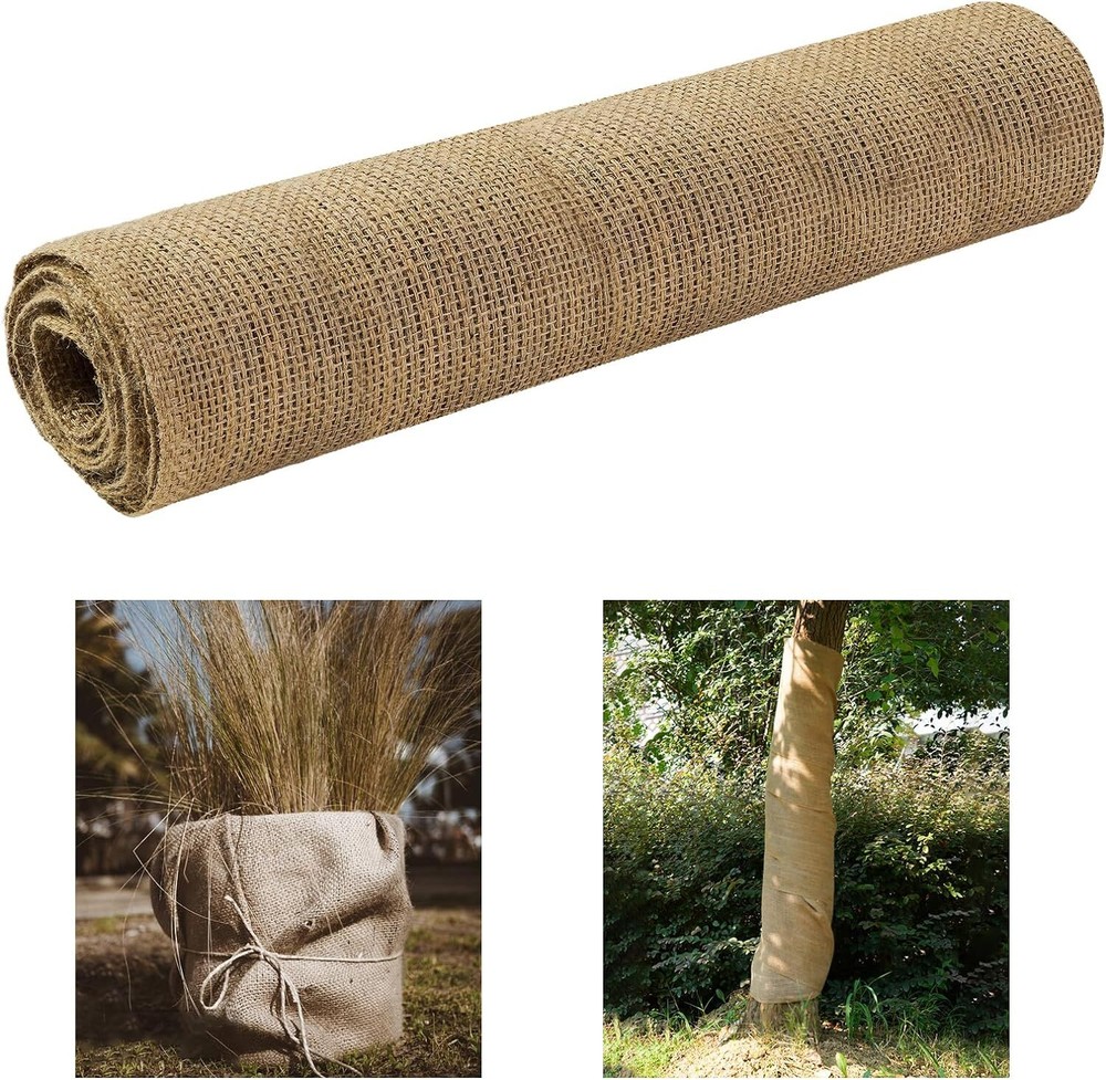 Ecmln 23.6in x 16.4ft Burlap Tree Wrap Rolls Burlap Fabric Tree Trunk Protect