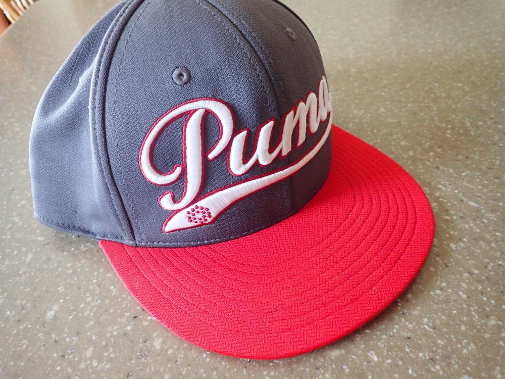 Rare Puma Golf “Script” Hat Adjustable by Yupoong Flexfit Tech