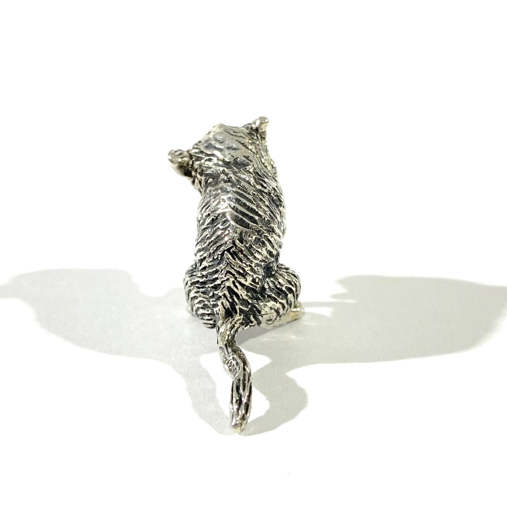 vintage solid silver mouse miniature , hallmarked italian figurine