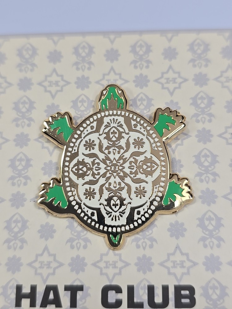 Turtle White Shell With Design Lapel Pin By Hat Club