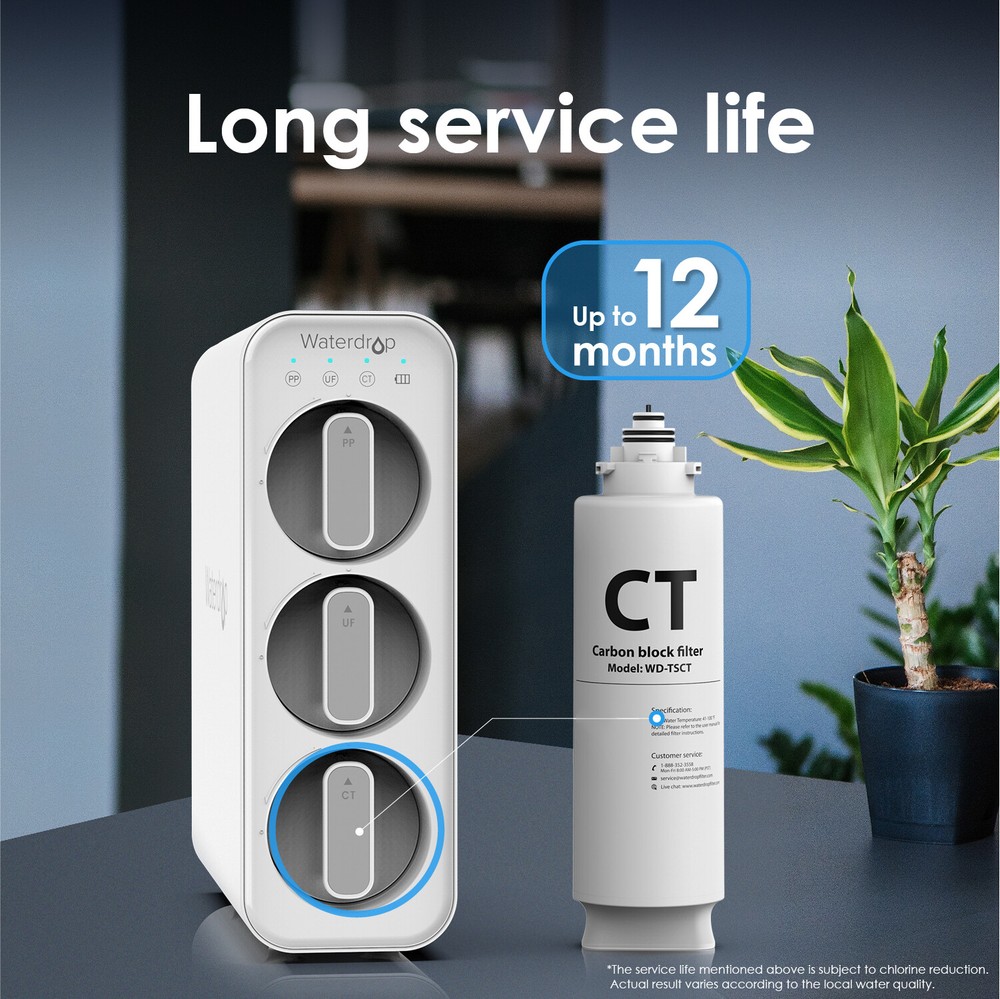 Waterdrop TSCT Under Sink Water Filter, Replacement for Waterdrop TSU&TSC System