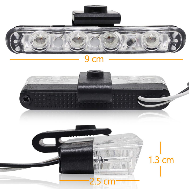 4x Car Front Grille LED Emergency Strobe Flash Warning Light Remote Control Kits