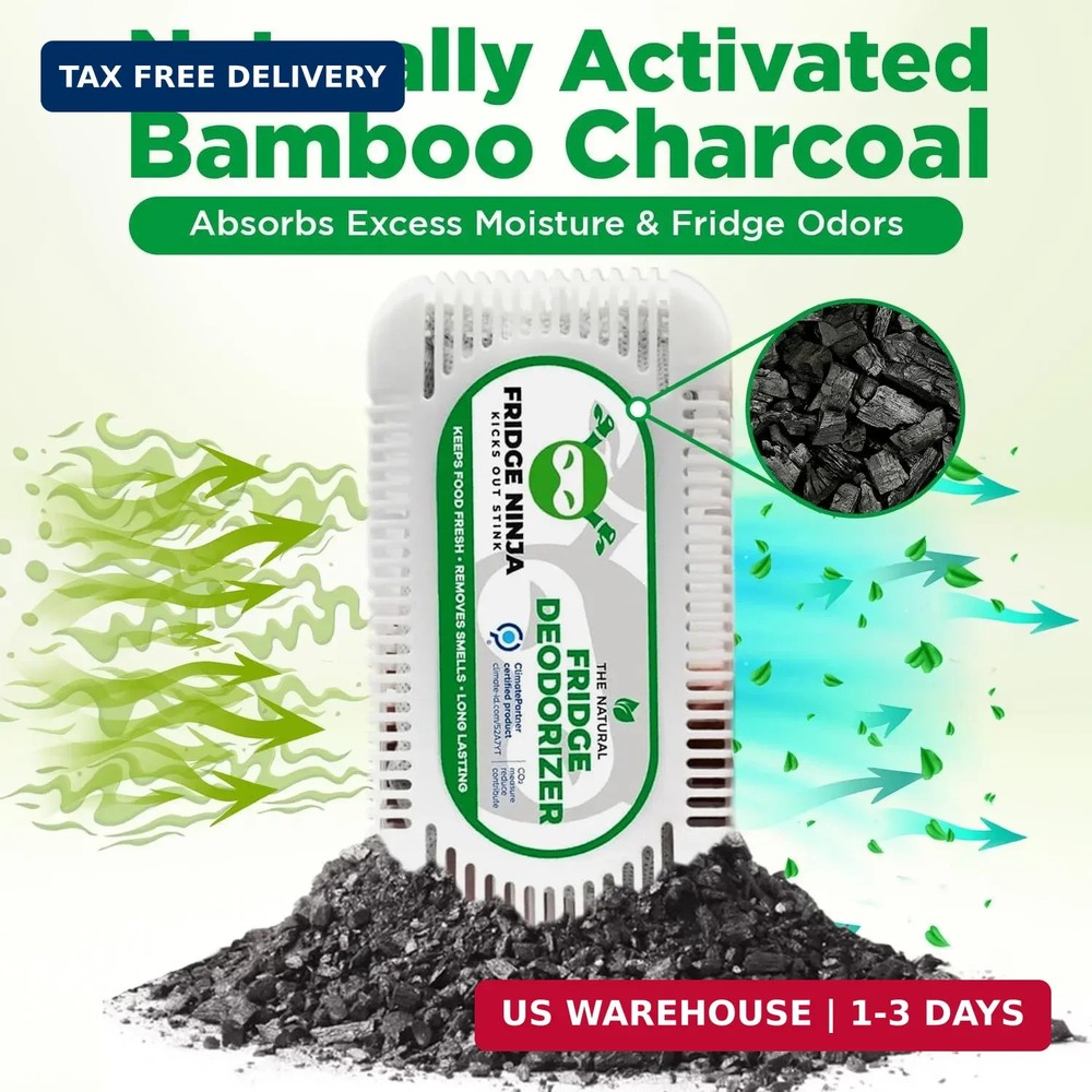 Fridge Ninja Fridge Deodorizer (2 Pack) - More Effective Than Baking Soda - Natu