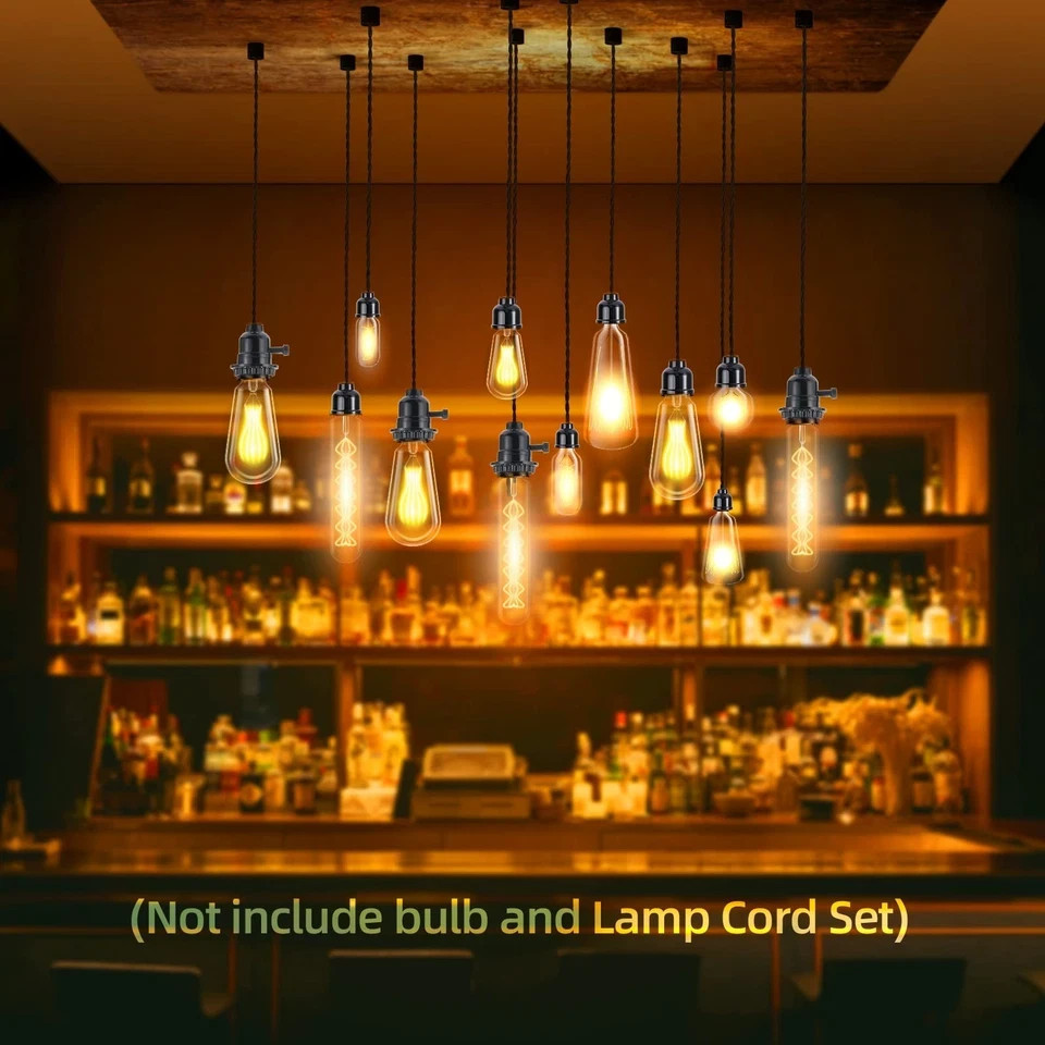 UL Listed E26 Light Socket, Lamp Socket Replacement with ON/Off Switch Medium