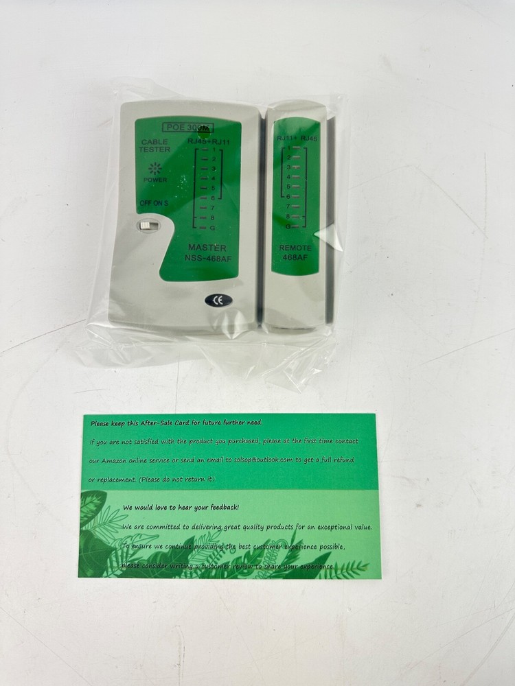 Network Cable Tester - RJ45 Ethernet and RJ11 Telephone Cable Testing Tool