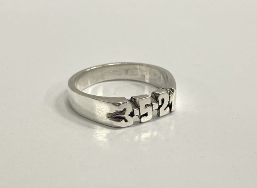 Date Ring Hand Carved 925 Sterling Silver Personalized Custom Made To Order