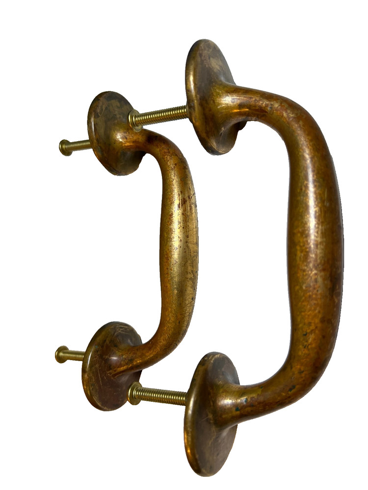 Large Heavy Duty Antique Brass Bronze Dummy Door Pull Pulls Handle Handles Set