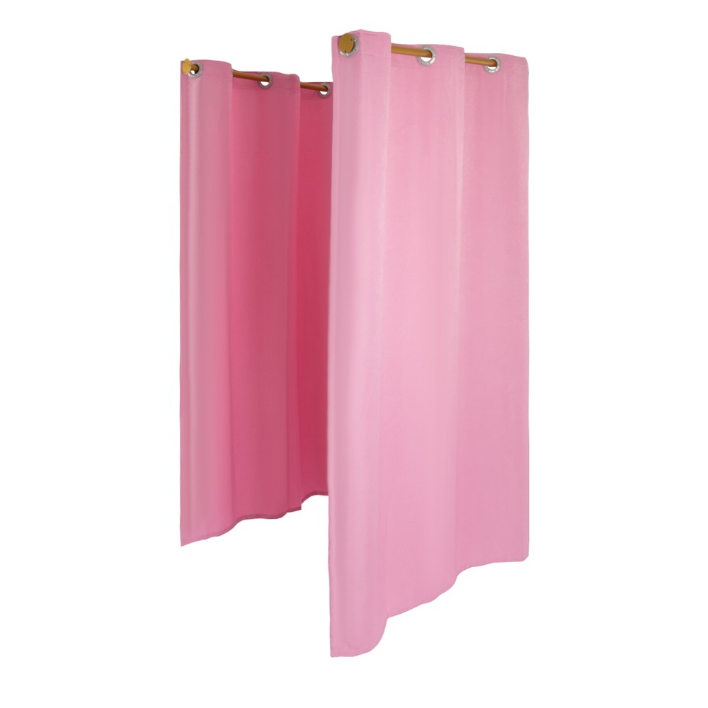 Mobile Fitting Room Portable Dressing Room Frame With Curtain & Hook Double Room
