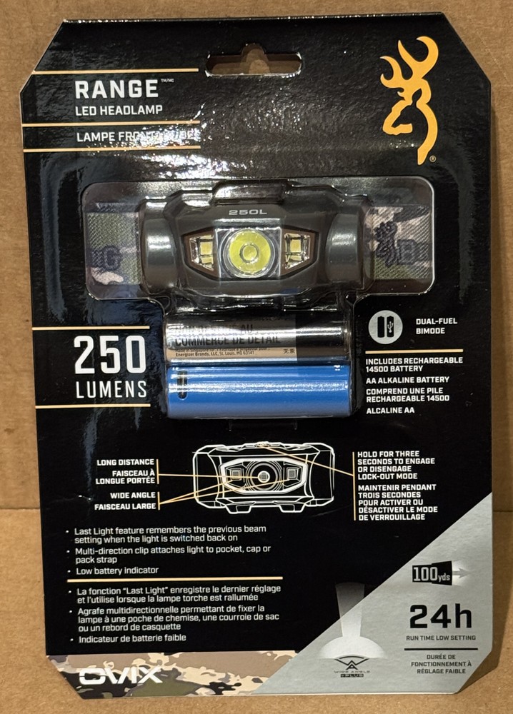 Browning Range LED Headlamp Wide Angle Plus 3713024