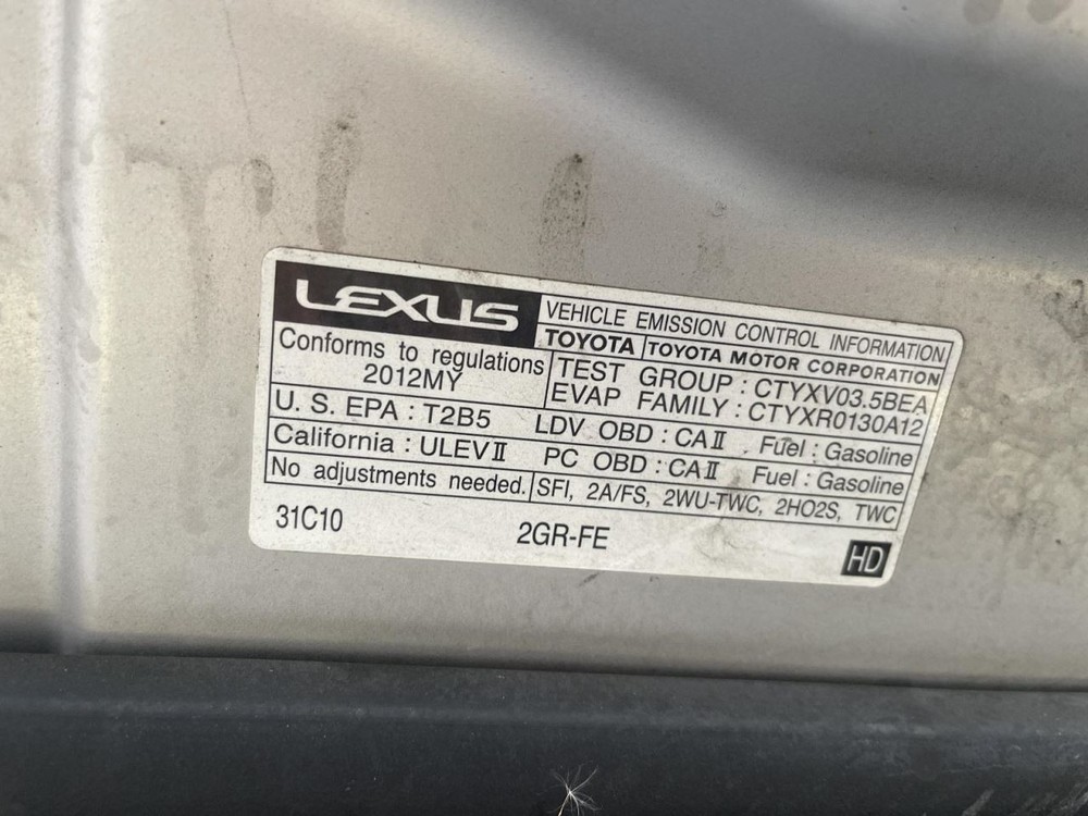Information Display Screen 2012 LEXUS ES350 Color Touch Controls 1013379