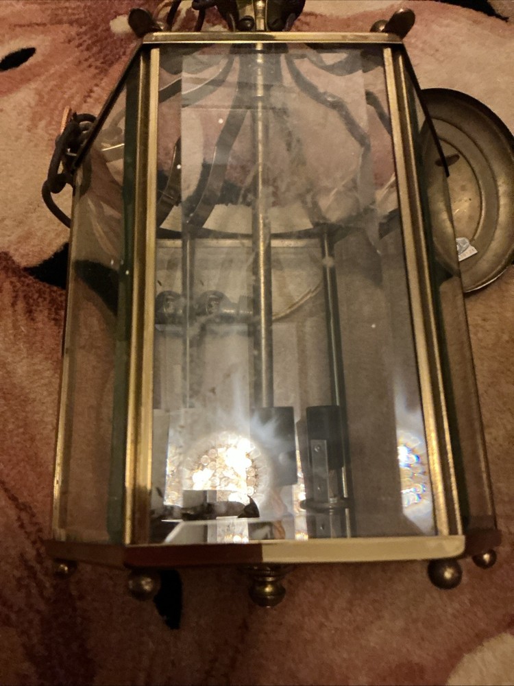 Antique Spanish Mediterranean Style Glass Light