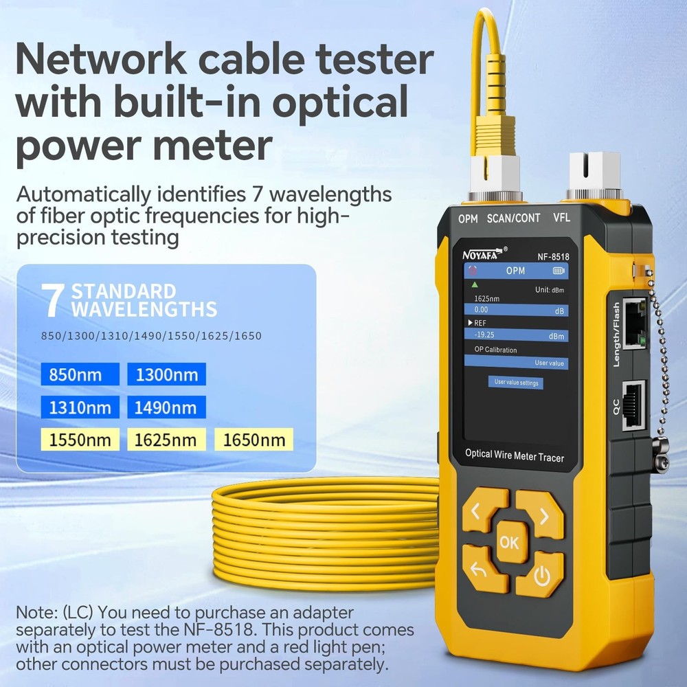NOYAFA NF-8518 Network Cable Tester with Optical Power Meter, Ethernet Cable ...