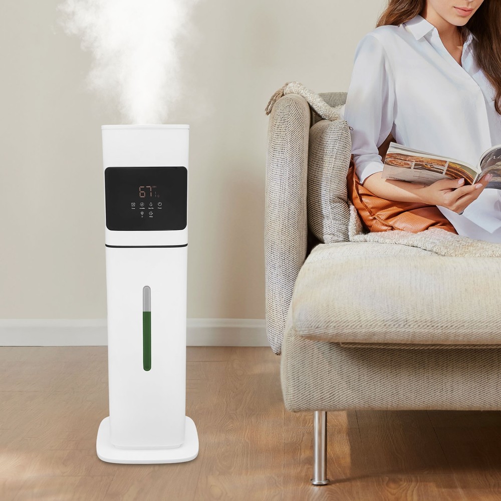 Smart White Humidifier with Large Capacity, Remote Control & Quiet Operation