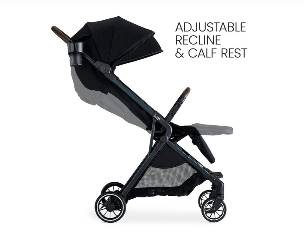 New Britax Juniper Compact Stroller FastPack RapidFold Cup Holder Raven Black