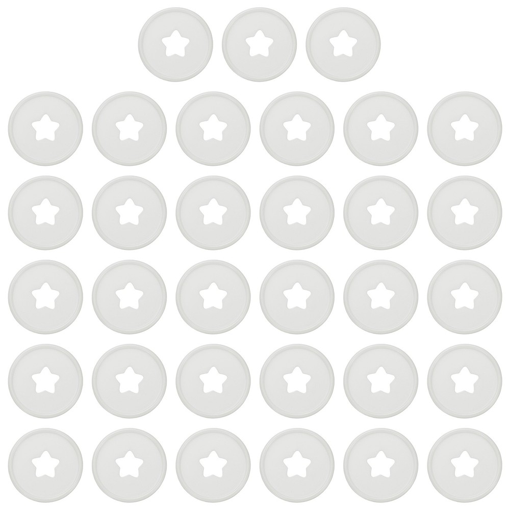 35mm Plastic Book Binding Discs, 33 Pack Expansion Discs Star, White