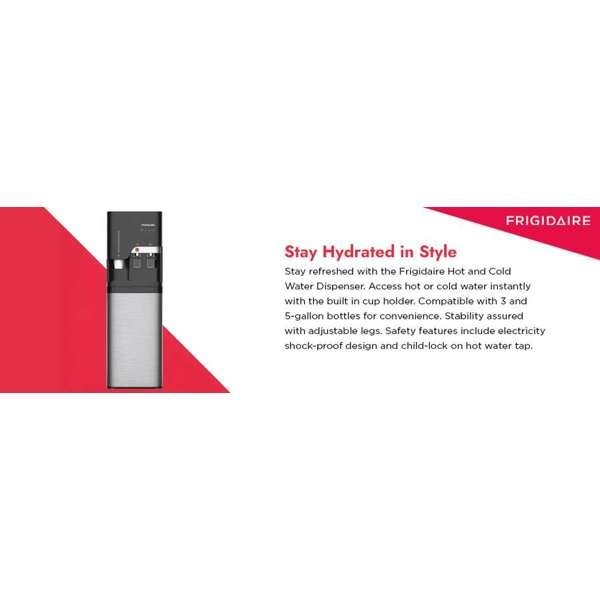 Frigidaire, Hot/Cold Water Cooler, Bottom Loading, With Cup Storage, SS