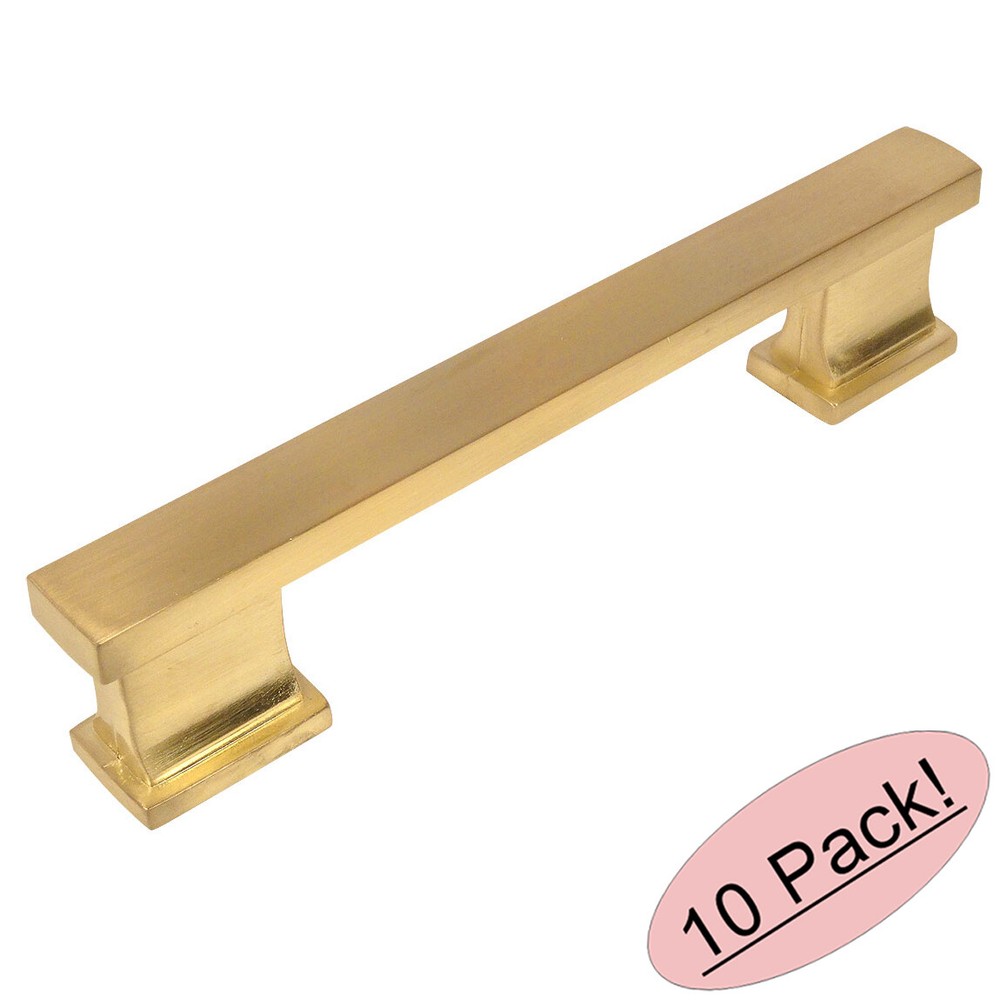 *10 Pack* Cosmas Cabinet Hardware Brushed Brass Contemporary Handle Pull 702-5BB
