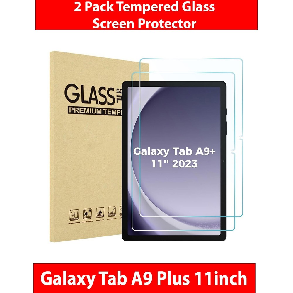 2-Pack Tempered Glass Screen Protector For Galaxy Tab A9 Plus 11 inch Cover