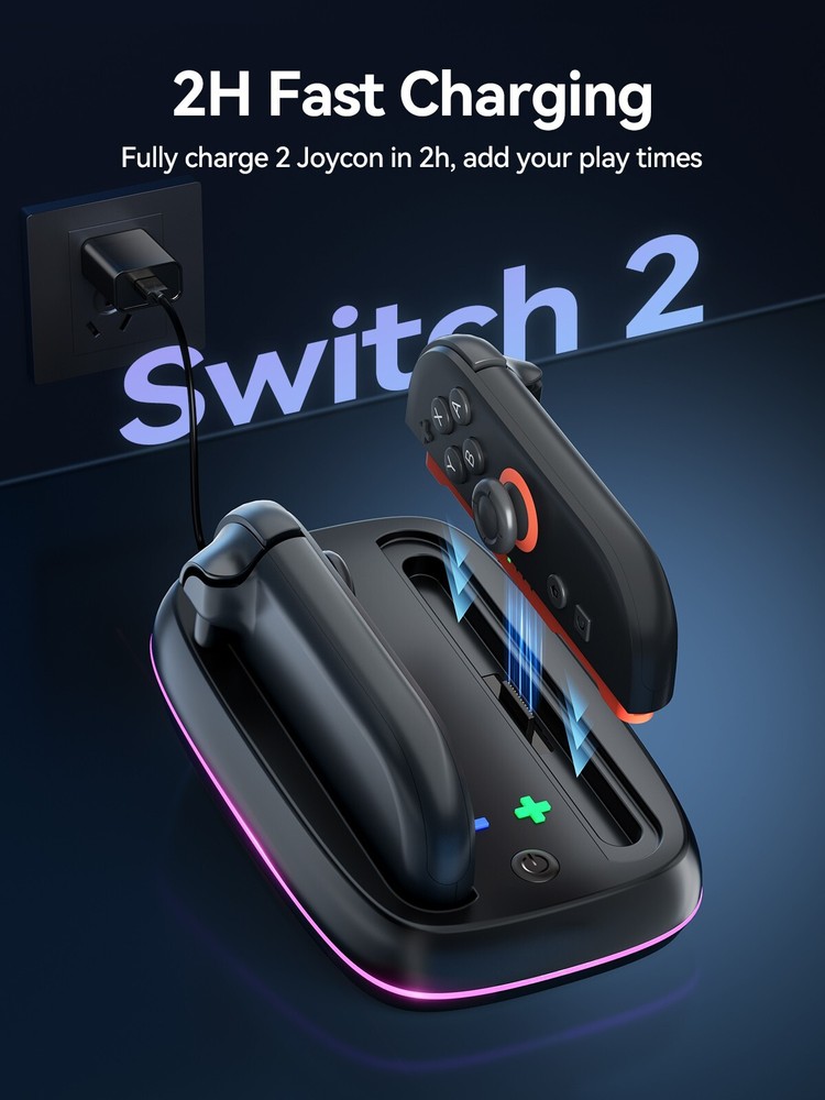 Controller Charging Dock for Nintendo Switch 2 Joy Con Fast Charger Station