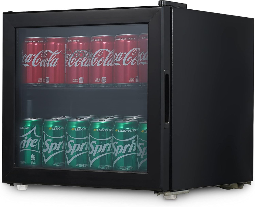 Beverage Cooler, 1.7 Cu. Ft. Capacity, Drink Fridge with Adjustable Shelf & Temp