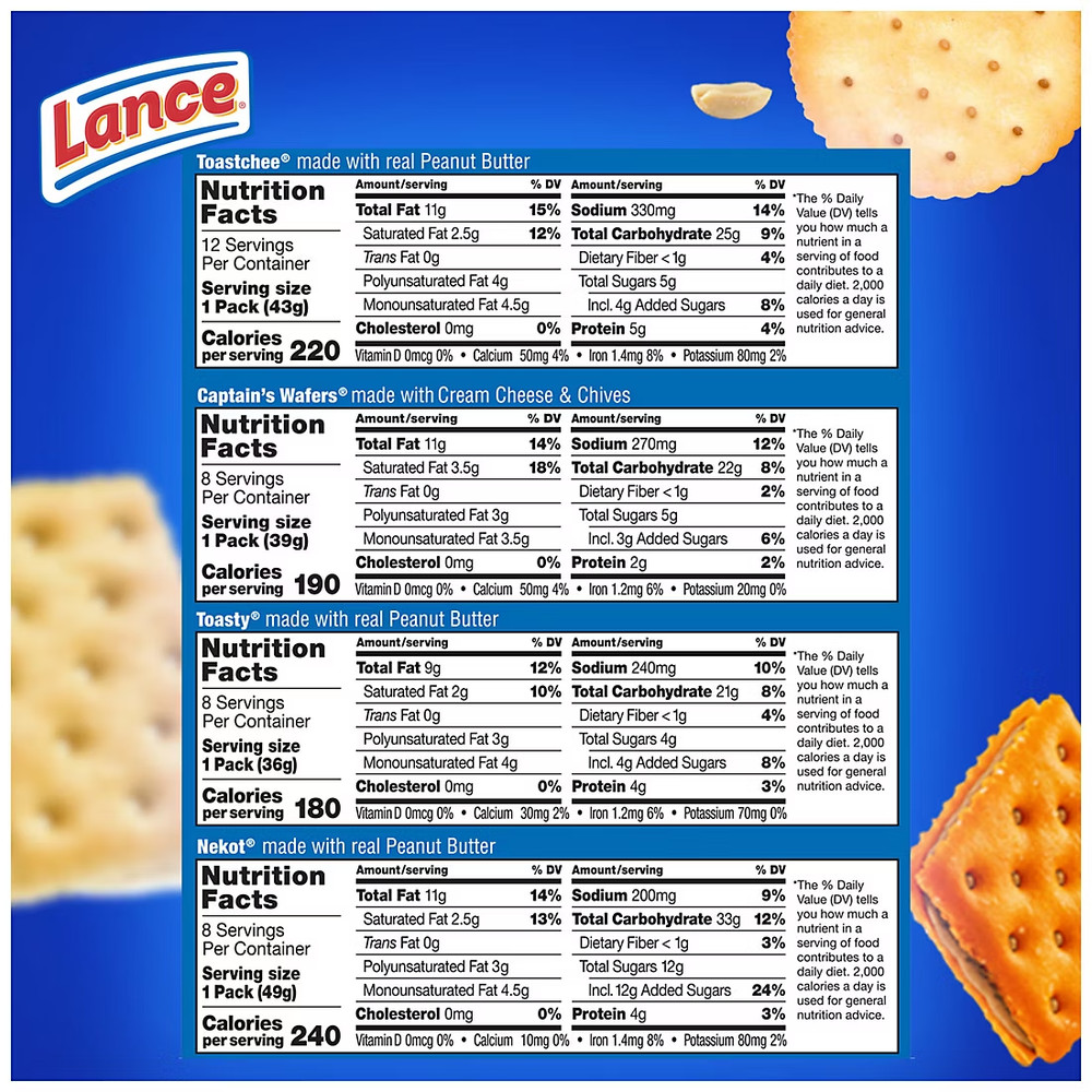 Lance Sandwich Crackers Variety Pack, 36 ct. (NO SHIP TO CA)