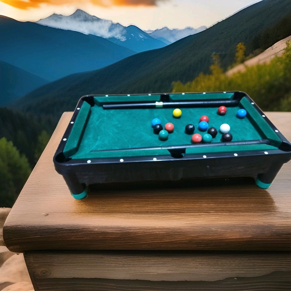Mini Pool Game Table - Small Billiards Game Collectible