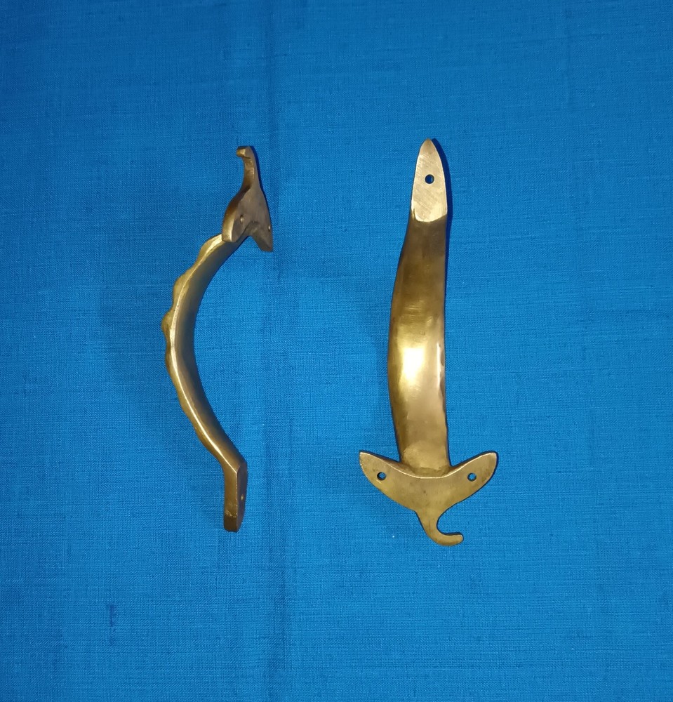 Leaf Design Home Window Pull Set Brass Gardening Themed Door Handle Decor CA155