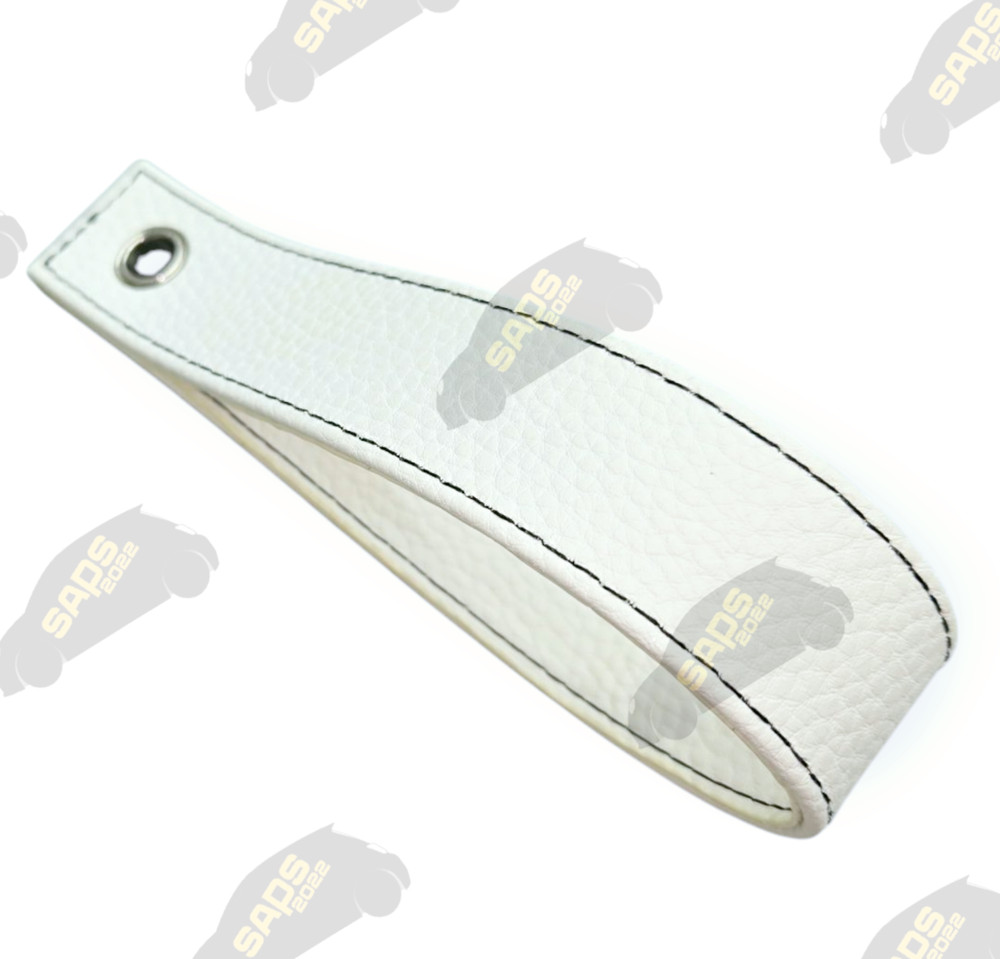 Abarth White / Black Stitch Leather Interior Boot Pull Strap Handle Fiat 500
