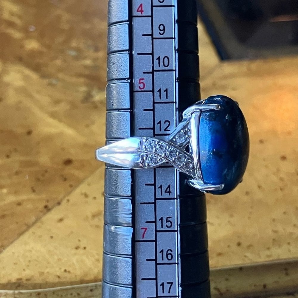 Natural Shadowkite Sterling Silver Ring Size 6