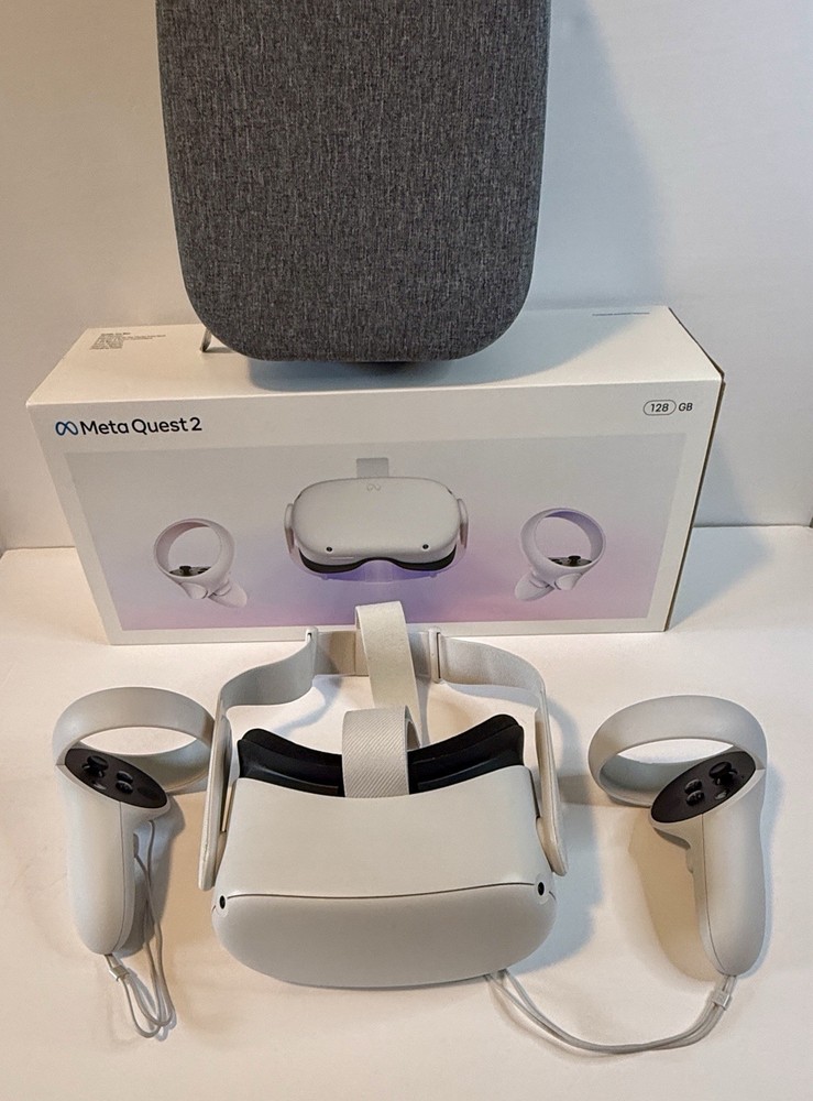 Meta Oculus Quest 2 128GB Advanced All-In-One VR Headset White w/ Accessories