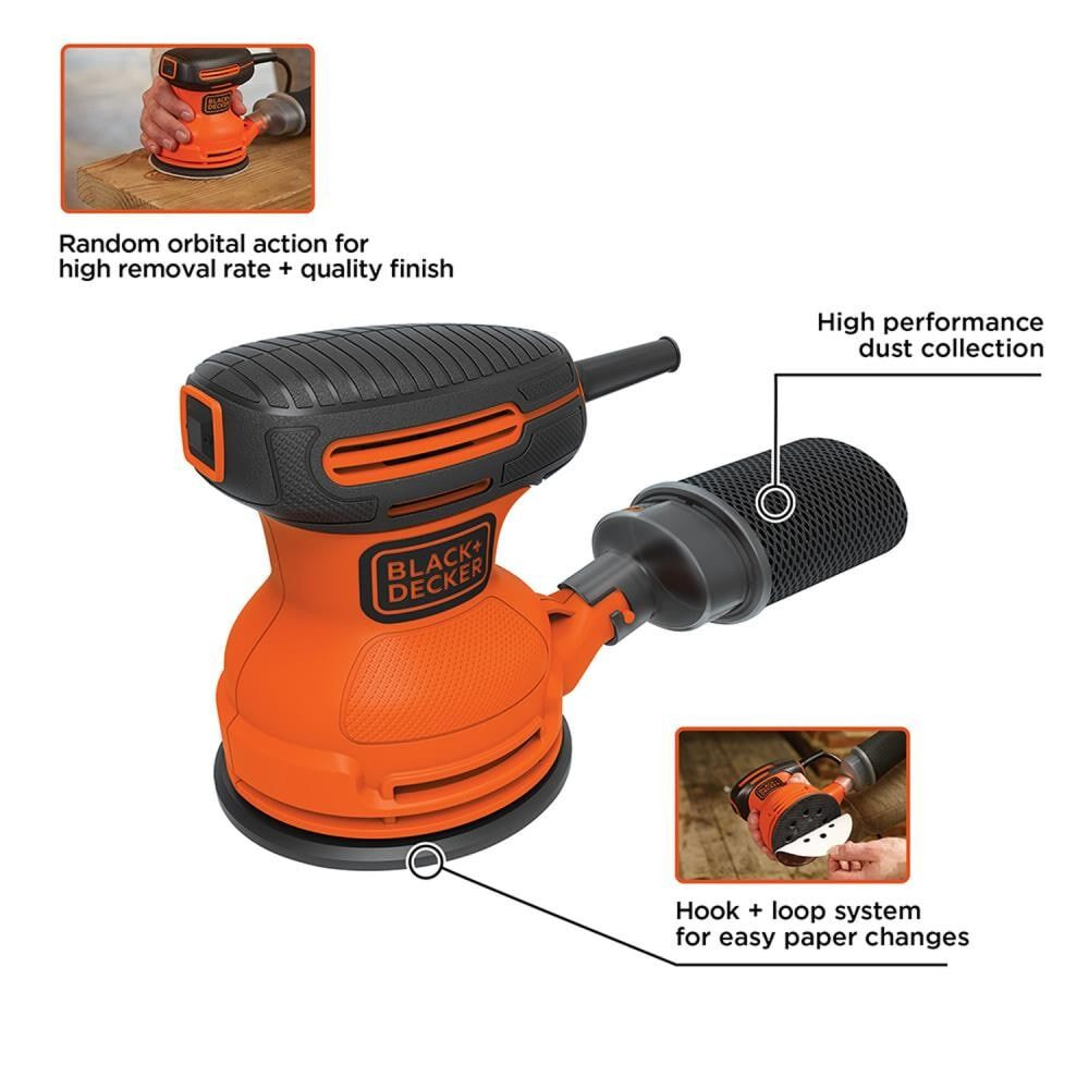BLACK+DECKER Random Orbit Sander, 5-Inch - BDERO100