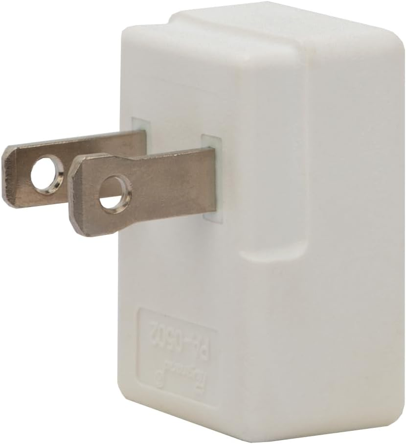 Polarized 2-Prong L Type Adapter, Vertical Right Angled down Angle AC Adapter, N