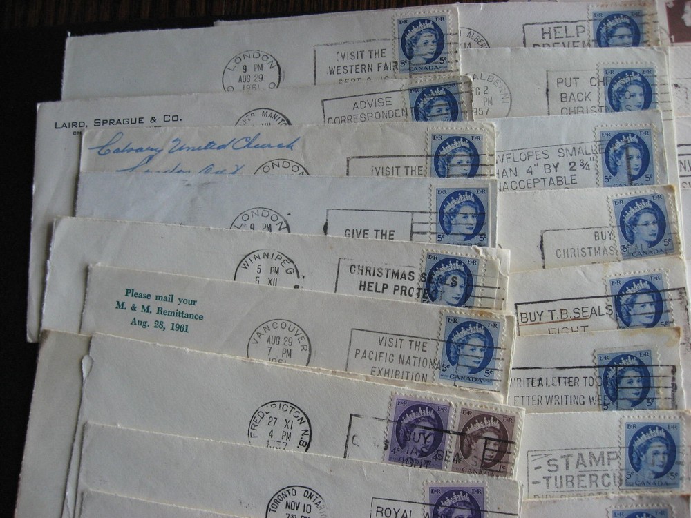 Canada 165 slogan cancel covers note about half are opened on 3 sides