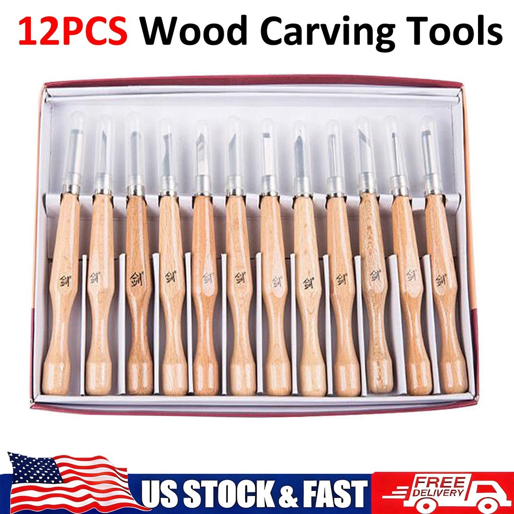 Wood Carving Set Hand Chisel Set 12 Piece Professional Woodworking Gouges Kit