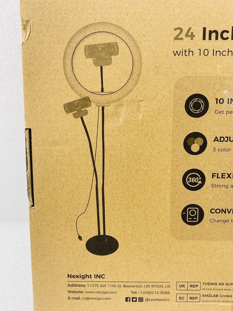 OPEN BOX - NexiGo 24 Inch Webcam Stand with Ring Light and Remote Control