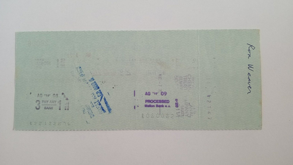 Ron Weaver: 1978 Pittsburgh Pirates Expense Check