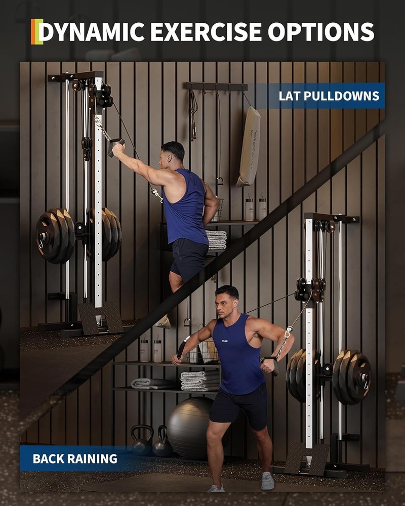 Wall Mount Cable Station LAT Pulldown Machines 19 Positions Dual Pulley System