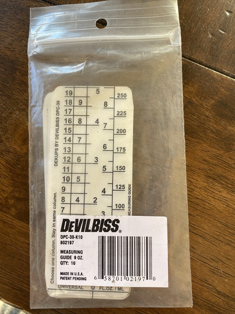 DEVILBISS DPC-39-K10 Disposable Measuring Guide Inserts,PK10