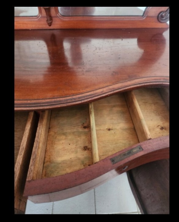 Antique HANDMADE Chiffonier Sideboard W Carvings, Shelves, Concealed Pullouts